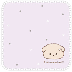 いしよわちゃん タオルハンカチ（フェイス・パープル）