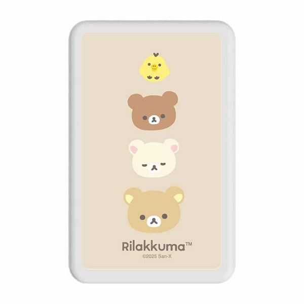 リラックマ Magsafe対応ワイヤレスリチウム充電器5000mAh(BASIC RILAKKUMA Flower・フェイス)