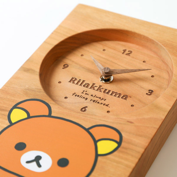 リラックマ - リラックマ 木製時計（スタンダード・アップ 