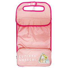 すみっコぐらし収納ポケット付きフラップカバー（すみっコのおべんきょう・ピンク）