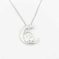 すみっコぐらし お月さまと一緒ネックレス（ねこ・シルバーカラー）