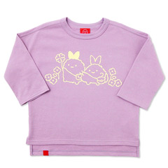 すみっコぐらし×OJICO 七分袖Tシャツ（みにっコとあそぼ・ライラック/10A）