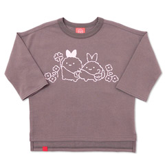 すみっコぐらし×OJICO 七分袖Tシャツ（みにっコとあそぼ・チャコールグレー/10A）