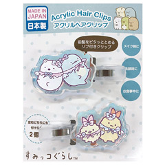 すみっコぐらし オーロラアクリルヘアクリップ（天使なえびてんアイドル・しろくま＆とかげ）
