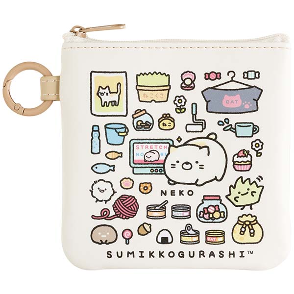 フラットポーチ(すみっコのおきにいり・ねこ)