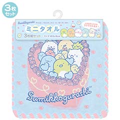 ミニタオル3枚セット（すみっコぐらし・ケーキ）