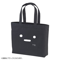 キャンバストートバッグ大（たぴおかフェイス・白）