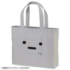 キャンバストートバッグ大（たぴおかフェイス・黒）